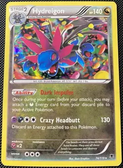 Hydreigon 74/119 XY-Phantom Forces Holo - Pokemon Card - Image 1
