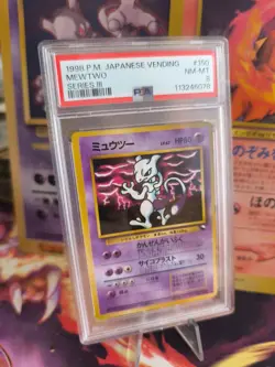 Pokemon Card Japanese Vending expansion sheet 1998 glossy PSA 8 Mewtwo Mewtu - Image 1