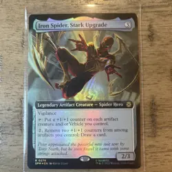 x1 Iron Spider, Stark Upgrade - Foil - Extended Art R MTG Marvel's Spider-Man M/ - Image 1
