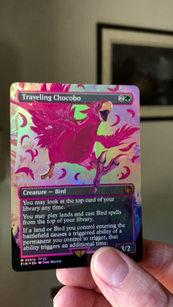 FINAL FANTASY-Neon FOIL Pink-Traveling Chocobo-Alt Art-Read-Watch Item VIDEO ^_^ - Image 2