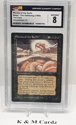 MTG - The Dark - Worms of the Earth - Graded - CGC 8.0 - Vintage - Image 1