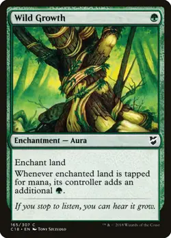 MTG Magic the Gathering Wild Growth (165/358) Commander 2018 LP - Image 1