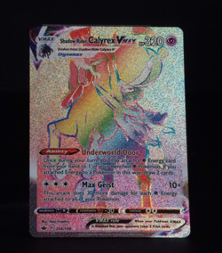 Pokemon TCG Shadow Rider Calyrex VMAX 204/198 Chilling Reign Rainbow Rare - Image 1