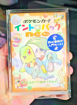 1999 Pokemon Japanese Neo Intro Pack Starter Half Deck Chikorita Totodile Sealed - Image 1