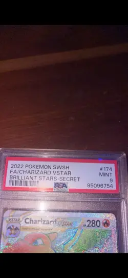 2022 Pokemon Brilliant Stars Charizard VSTAR Secret #174 PSA 9 Mint - Image 1