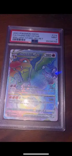 2022 Pokemon Brilliant Stars Charizard VSTAR Secret #174 PSA 9 Mint - Image 2