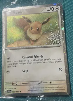 EEVEE 133/165 Pokemon TCG Holiday Calendar 2025 Holo Festive Stamp Promo SEALED - Image 1