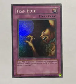 Yugioh Trap Hole Super Rare 2002 LOB-058 1st Edition MP - Image 1