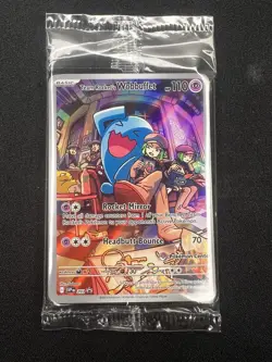 SEALED Destined Rivals Team Rocket's Wobbuffet Pokemon Center Stamped Promo Card - Image 1