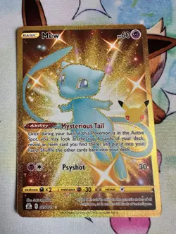 Pokemon TCG Celebrations Golden Mew 25/25 Gold Card Ultra Rare NM - Image 1
