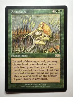 Abundance Urza's Saga Regular 1998 Magic: The Gathering Card LP - Image 1