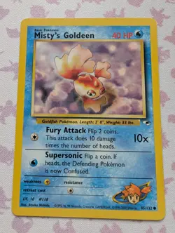 Misty's Goldeen 85/132 Pokemon Card Gym Heroes Set Unlimited - WOTC 2000 - Image 1