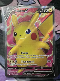 Pikachu V 170/185 Full Art Pokemon Card 2020 Vivid Voltage NM - Image 1