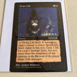 MTG Magic The Gathering - Drain Life - Oversized Sorcery 6x9 Winter Season Card - Image 1