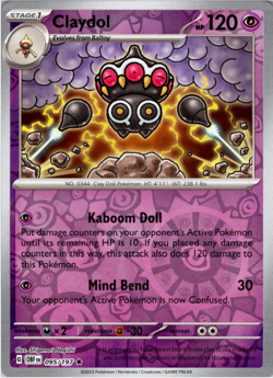 Claydol 095/197 | Obsidian Flames | Rare Reverse Holo | NM Pokemon Card - Image 1