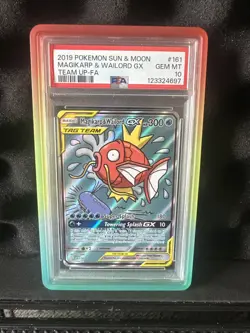 Pokemon SM Team Up Holo Card Magikarp Wailord GX Alternate Full Art 161/181 - Image 1
