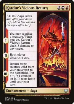 Kardur's Vicious Return 4x FOIL KHM MTG Kaldheim Uncommon MINT black red - Image 1