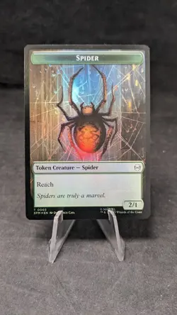 Spider \ Robot Token FOIL - MTG Magic the Gathering Spiderman - Crimped - Image 1