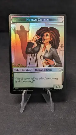 Treasure \ Human Citizen Token FOIL -MTG Magic the Gathering Spiderman- Crimped - Image 2