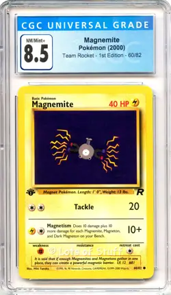 CGC 8.5 NM/MINT+ Magnemite Team Rocket 1st Edition 2000 Pokemon 60/82 -16 - Image 1