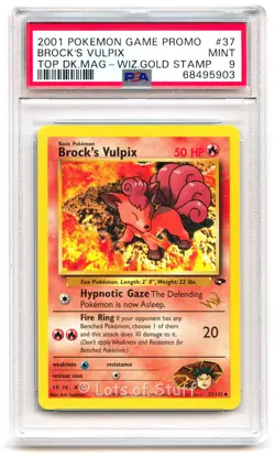 PSA 9 MINT Brock's Vulpix W Stamp Promo 2000 Pokemon WOTC Top Deck 37/132 -03 - Image 1