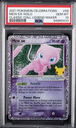 2021 POKEMON CELEBRATIONS CLASSIC COLL #88 MEW EX-HOLO PSA 10 - Image 1