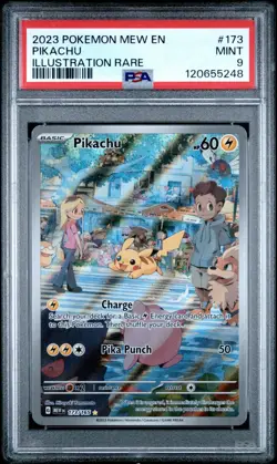 2023 POKEMON MEW EN-151 #173 PIKACHU ILLUSTRATION RARE PSA 9 - Image 1