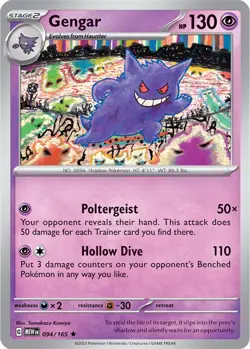 2023 Pokemon Mew En-151 Reverse Holo #094 Gengar *PSA 10* Pop 86 - Image 1