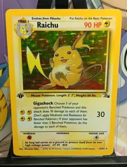Raichu - 1st Edition Fossil 14/62 Rare Holo Pokemon TCG HP - Image 1