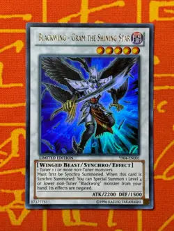 YUGIOH BLACKWING - GRAM THE SHINING STAR ULTRA RARE NM YF04-EN001 - Image 1