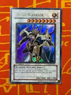 YUGIOH ROAD WARRIOR ULTRA RARE 1ST EDITION LIGHT PLAY 5DS2-EN041 - Image 1