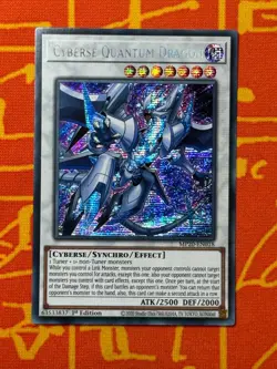 YUGIOH CYBERSE QUANTUM DRAGON SECRET RARE 1ST EDITION NM MP20-EN018 - Image 1