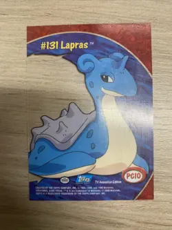 2000 Topps #131 Lapras PC10 Pokemon TV Animation Edition Series 3 Clear card - Image 2
