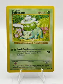 Bulbasaur - Shadowless Base Set - 44/102 - WOTC 1999 - Common Pokemon Card - Image 1