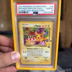 Pokemon Pikachu 2021 Birthday Celebrations 25th Anniversary Classic Card PSA 10 - Image 1