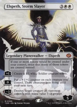 Elspeth, Storm Slayer (Borderless) M Tarkir: Dragonstorm # 398 NM Normal - Image 1