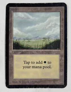 Plains (Trees) Alpha HP Heavy Play MTG Magic The Gathering C - Image 1