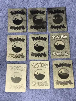 Set of 9 Pokemon Mewtwo,Calyrex,Rillaboom+++ Gold Accents Fan Art Cards MP-LP - Image 2