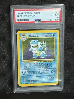 1999 Pokemon TCG Blastoise Base Set Holo RARE PSA 6 EX MT - Image 1