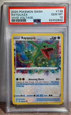 🟢 2020 Pokemon Vivid Voltage Rayquaza Amazing Rare #138 PSA 10 GEM MINT - Image 1