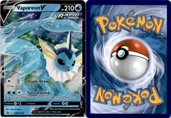 2021 Pokemon, Sword & Shield Promos, #SWSH150 Vaporeon V, Holo Black Star Promo - Image 1