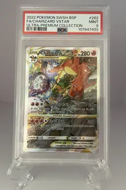 Pokemon TCG Charizard VSTAR SWSH262 Holo Black Star Promo PSA 9 - Image 1
