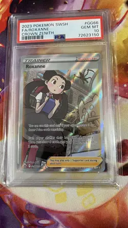 💎 2023 Pokemon Crown Zenith Roxanne Full Art GG66 PSA 10 Gem Mint - Image 1