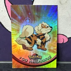 💥 2000 Topps Pokemon TV Arcanine Rainbow Holo Animation Series Blue Logo # 59 - Image 1