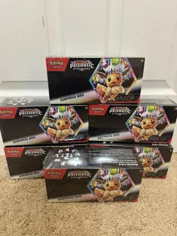 NEW Pokemon TCG Prismatic Evolutions Surprise Box - Lot of 6 - SEALED - IN HAND - Image 1