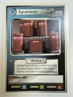 Star Trek CCG 1E WB95 Set REGINALD BARCLAY Rare Card - Image 1