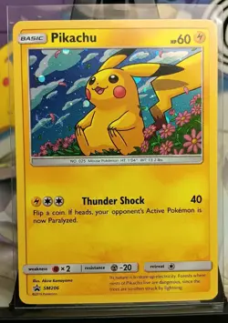 Pikachu SM206 Sun & Moon Rare Holo Promo Pokemon Card Galaxy Swirl NM - Image 1