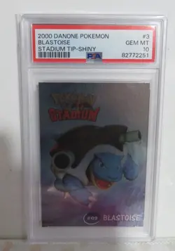 POKEMON BLASTOISE #09 2000 DANONE STADIUM SHINY PSA 10 LOW POP CLASSIC CARD - Image 1