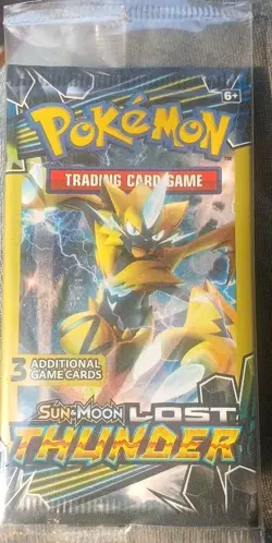 Pokemon Sun & Moon Lost Thunder 3 Card Booster Pack New / Sealed Random Art - Image 1