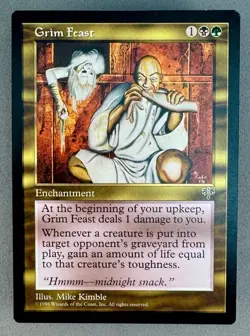 MTG-Grim Feast Mirage Rare-Unplayed NM-Vintage Magic: the Gathering-Reserve List - Image 1